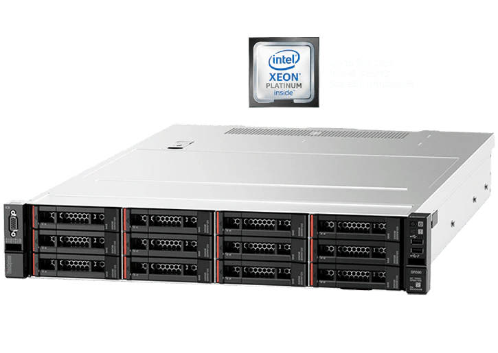Сервер Lenovo SR590 Xeon Silver 4210R (10C 2.4GHz 13.75MB Cache/100W) 32GB 2933MHz (1x32GB, 2Rx4 RDIMM), 2x480GB Multi Vendor SSD, 5350-8i, 2x750W, XC