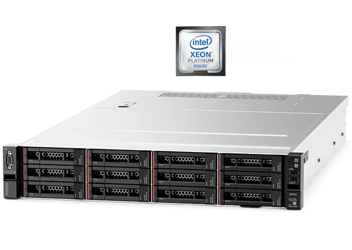 Сервер Lenovo SR550 Xeon Silver 4208 (8C 2.1GHz 11MB Cache/85W) 16GB 2933MHz (1x16GB, 2Rx8 RDIMM), O/B 3.5" HS (8), 9350-8i, 1x750W, XCC Enterprise, T