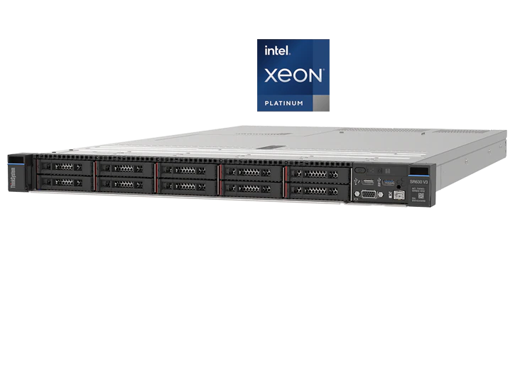 Сервер Lenovo SR630 V3 Xeon Silver 4410Y (12C 2.0GHz 30MB Cache/150W), 64 GB (1x64GB, 4800MHz 2Rx4 DDR5 RDIMM), 8 SAS/SATA, 940-8i 4G, 1x1100W Titaniu