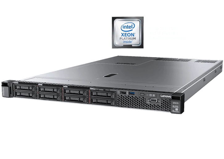 Сервер Lenovo ThinkSystem SR570,  1xIntel Xeon Gold 6210U 20C 2.5GHz 150W,  8x32GB 2Rx4, 6x1.92TB SSD,  RAID 930-8i 2GB Flash PCIe 12Gb Adapter,   2x7